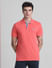 Coral Pink Cotton Polo T-Shirt_415532+2