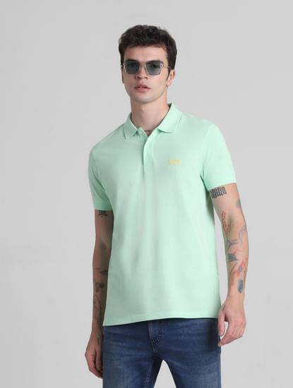Light Green Cotton Polo T-Shirt