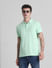 Light Green Cotton Polo T-Shirt_415533+1