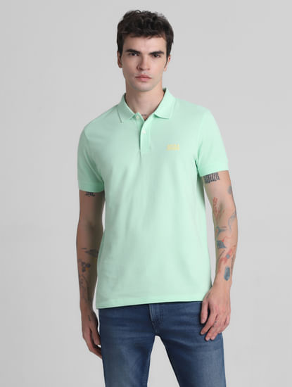 Light Green Cotton Polo T-Shirt