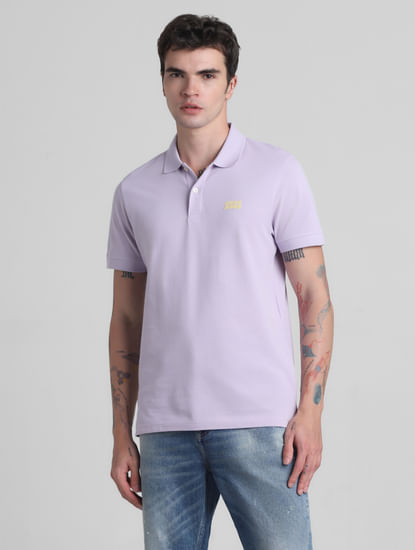 Lilac Cotton Polo T-Shirt