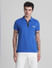 Dark Blue Zip Detail Polo T-Shirt_415535+2