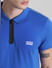 Dark Blue Zip Detail Polo T-Shirt_415535+5