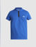 Dark Blue Zip Detail Polo T-Shirt_415535+7