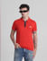 Red Zip Detail Polo T-Shirt_415536+1