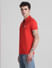Red Zip Detail Polo T-Shirt_415536+3
