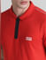 Red Zip Detail Polo T-Shirt_415536+5