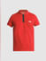 Red Zip Detail Polo T-Shirt_415536+7