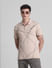 Light Brown Printed Cotton Polo T-shirt_415537+1