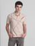 Light Brown Printed Cotton Polo T-shirt_415537+2