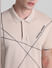 Light Brown Printed Cotton Polo T-shirt_415537+5