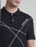 Black Printed Cotton Polo T-shirt_415538+5