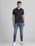 Black Printed Cotton Polo T-shirt_415538+6