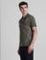 Olive Printed Cotton Polo T-shirt_415539+3