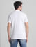 White Logo Tape Print Polo T-shirt