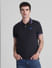 Black Contrast Tipping Polo T-Shirt_415543+2