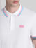 White Contrast Tipping Polo T-Shirt_415544+4