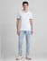 White Contrast Tipping Polo T-Shirt
