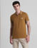 Brown Zip Detail Polo T-shirt_415548+2