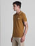 Brown Zip Detail Polo T-shirt_415548+3