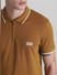 Brown Zip Detail Polo T-shirt