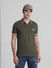 Green Zip Detail Polo T-shirt_415550+1