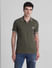 Green Zip Detail Polo T-shirt_415550+2