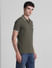 Green Zip Detail Polo T-shirt