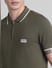 Green Zip Detail Polo T-shirt