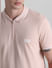 Pink Zip Detail Polo T-shirt_415552+5