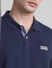 Blue Ribbed Sleeves Polo T-Shirt_415554+5