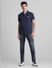 Blue Ribbed Sleeves Polo T-Shirt_415554+6