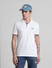 White Check Placket Polo T-shirt_415555+1