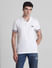 White Logo Tape Print Polo T-shirt_415556+2