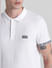 White Logo Tape Print Polo T-shirt_415556+5