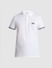 White Logo Tape Print Polo T-shirt_415556+7