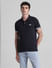 Black Logo Tape Print Polo T-shirt_415557+2