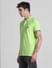 Green Ribbed Sleeves Polo T-Shirt_415559+3