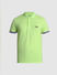 Green Ribbed Sleeves Polo T-Shirt_415559+7