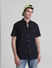 Black Cotton Short Sleeves Shirt_415560+1