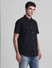 Black Cotton Short Sleeves Shirt_415560+3
