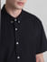Black Cotton Short Sleeves Shirt_415560+5