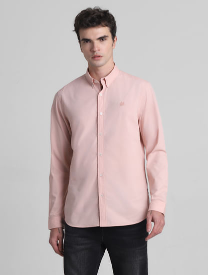 Pink Cotton Full Sleeves Shirt