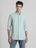 Green Cotton Full Sleeves Shirt_415565+2