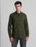 Green Cotton Full Sleeves Shirt_415568+2