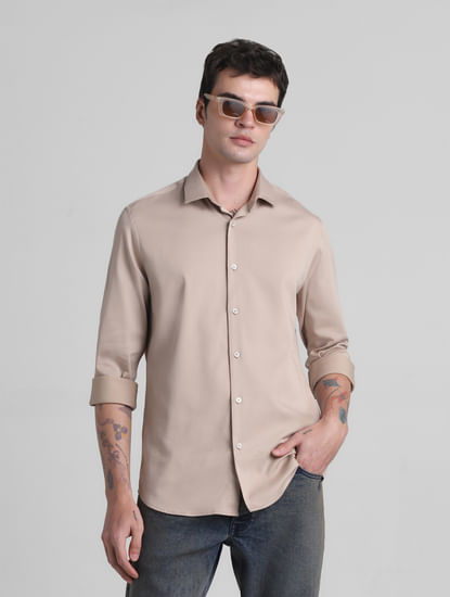 Brown Formal Full Sleeves Shirt