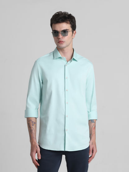 Green Formal Full Sleeves Shirt