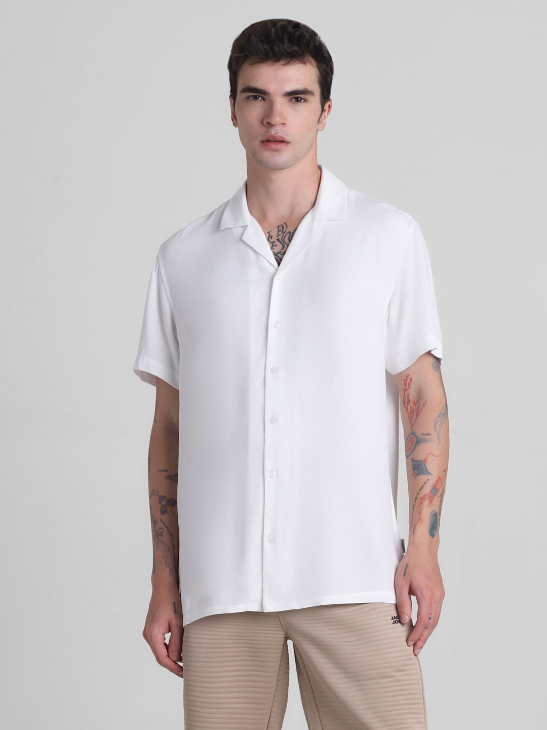 White short sleeve fashion dress shirt