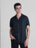 Dark Blue Short Sleeves Shirt_415575+1