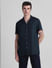 Dark Blue Short Sleeves Shirt_415575+2